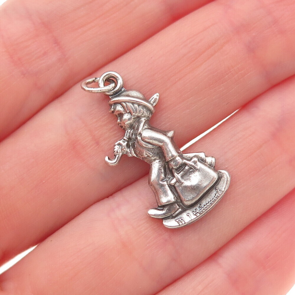 Goebel 925 Sterling Silver Vintage 1990 Merry Wanderer M.I. Hummel Mini Pendant